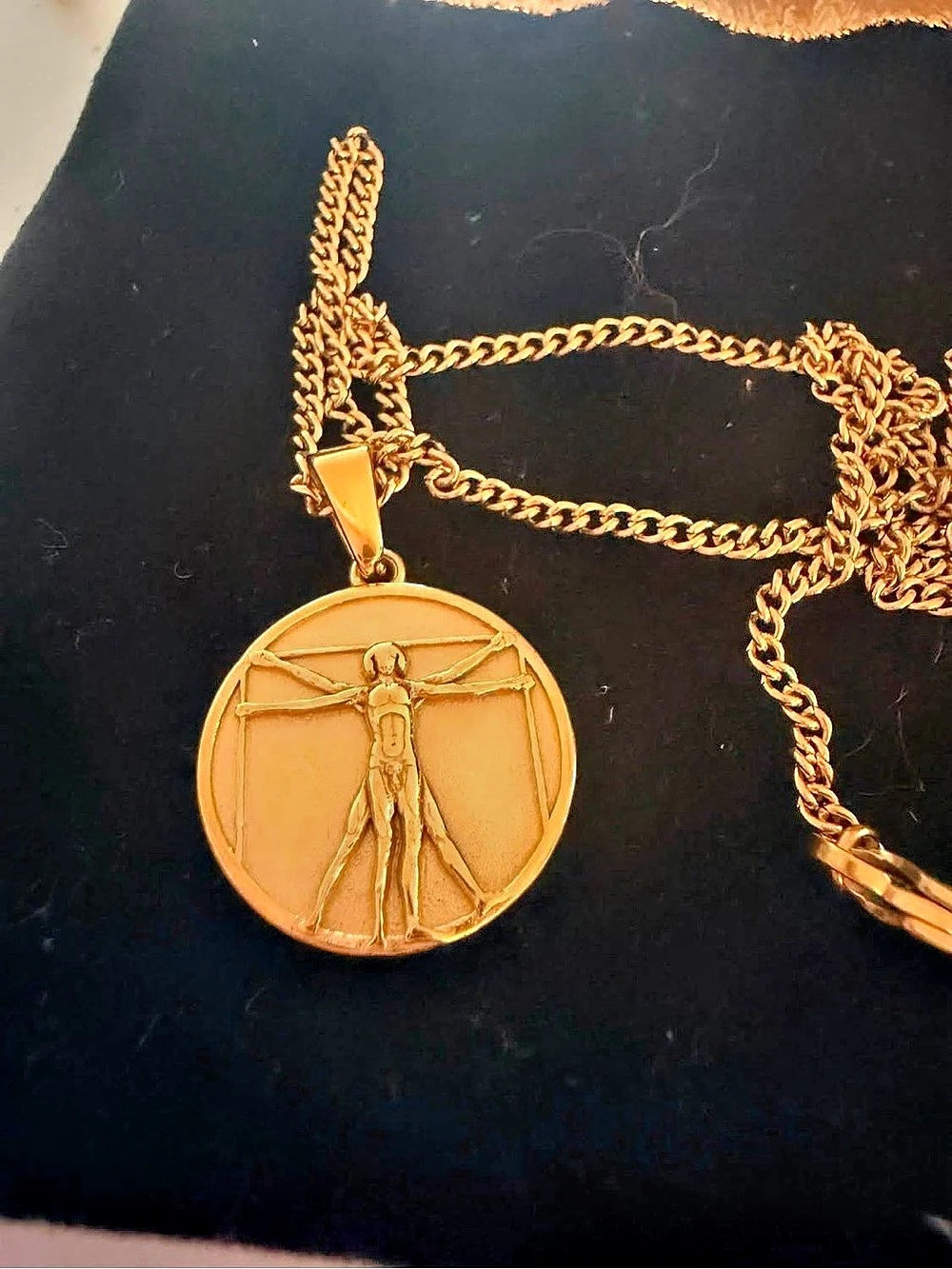 Reign Chains Vitruvian Man Pendant - Gold Plated Necklace NWT